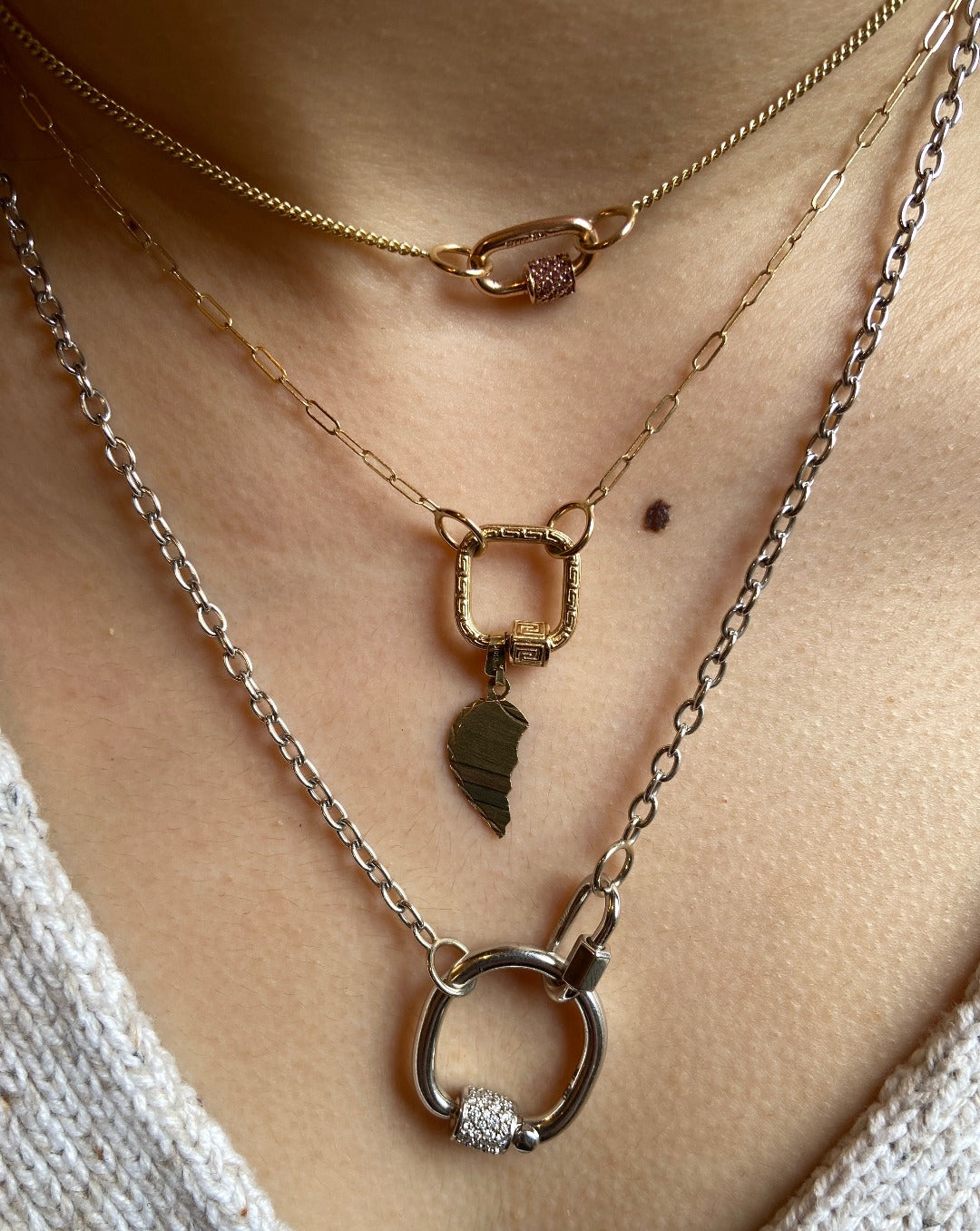 Marla Aaron 14K Gold Square Link Chain Necklace