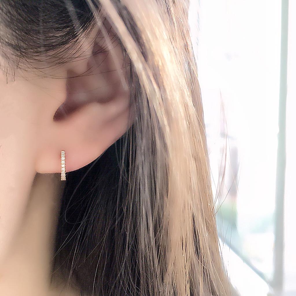 Diamond 14K Gold 5.5mm Petite Huggie Earrings