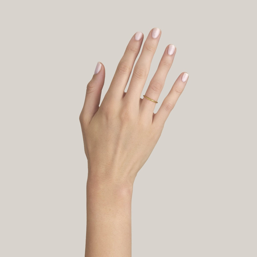 Single Stone 18K Rose Gold 1.5mm Small Jane Band