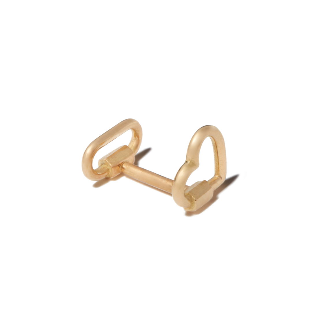 Marla Aaron 18K Yellow Gold Heart Lockette Earring