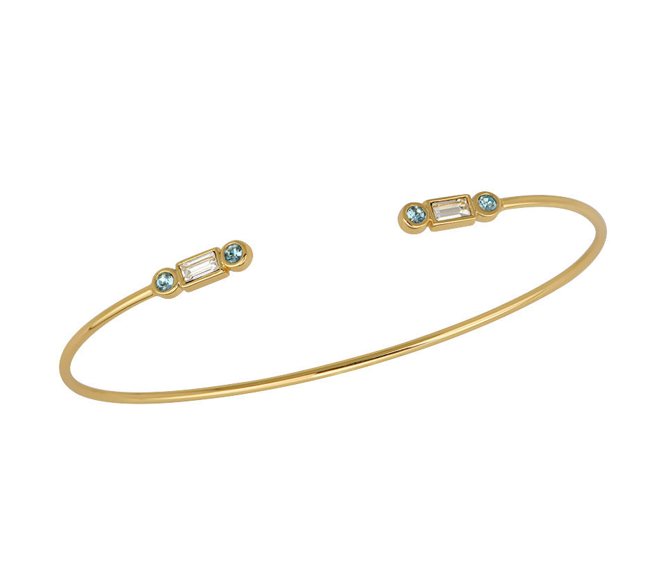 Goldbug March Birthstone Cuff Bangle