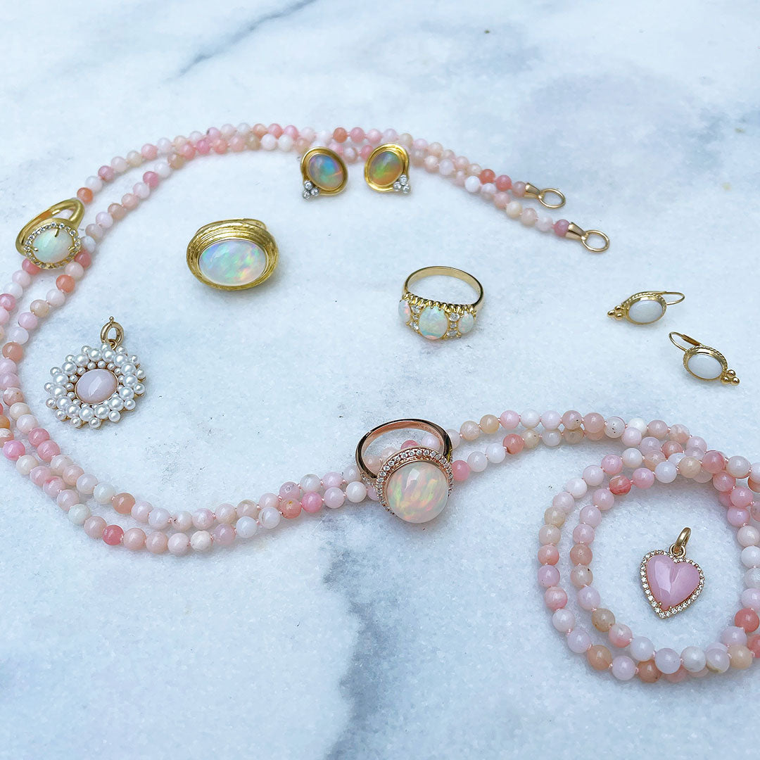 Cabochon Opal 14K Yellow Gold Leverback Earrings