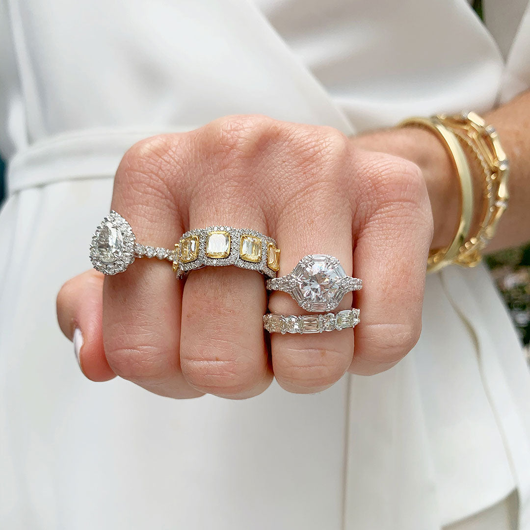 Christopher Designs L’Amour Crisscut Pear Diamond Engagement Ring