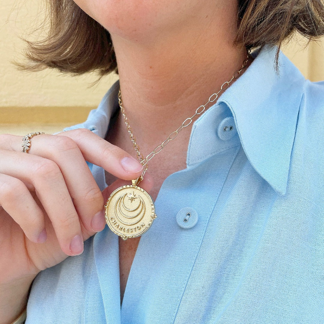 Jane Win Charleston Original Coin Pendant Necklace