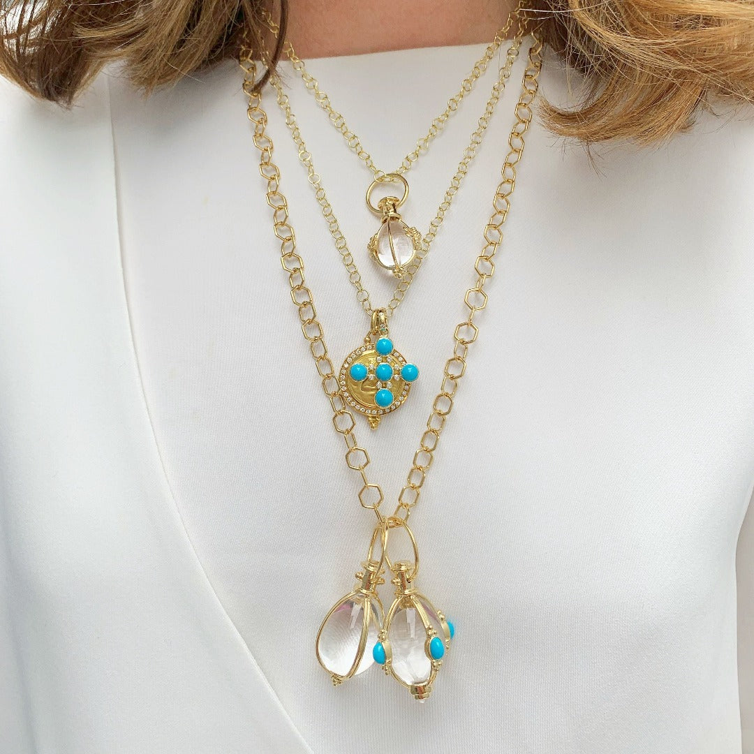 Temple St. Clair Medium Turquoise Rock Crystal Amulet