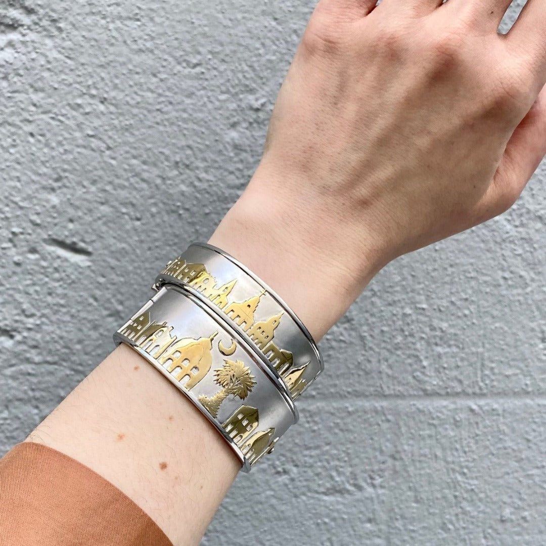 Wide Charleston Skyline Cuff Bangle