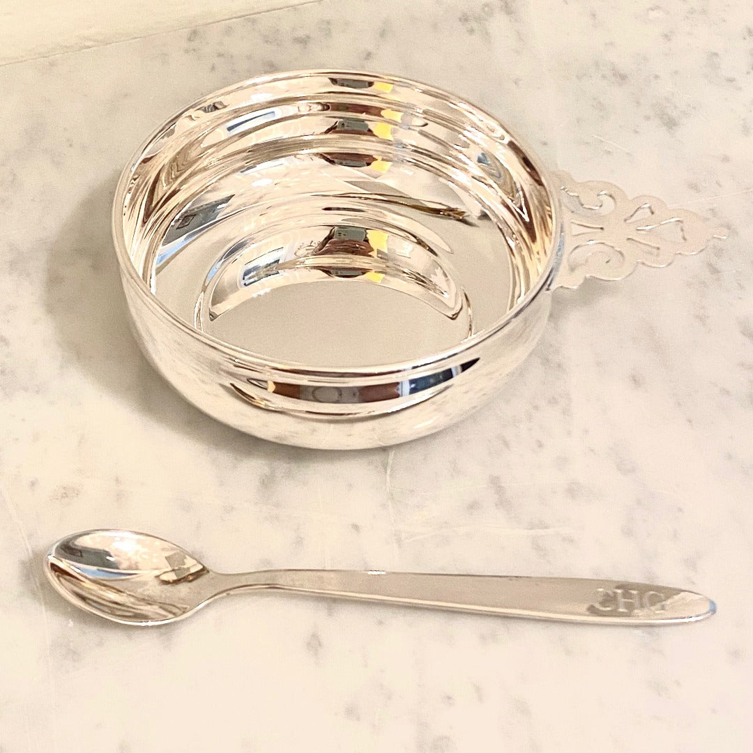 Engraved Silver Plated Baby Spoon