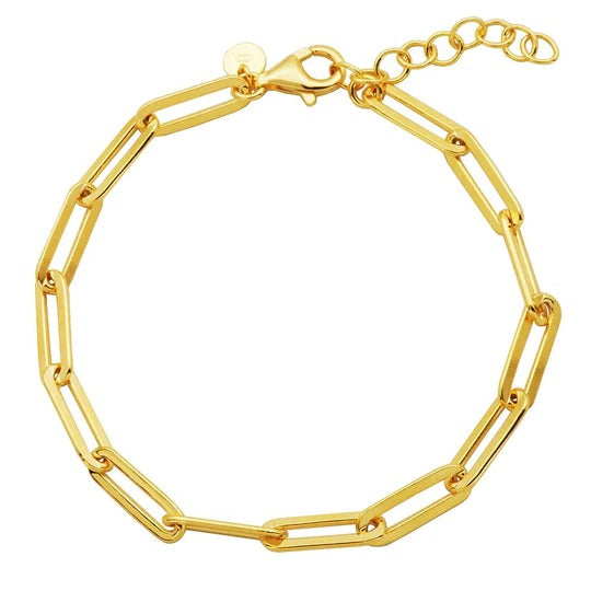 Charles Garnier Gold Plated Silver Paperclip Chain Bracelet
