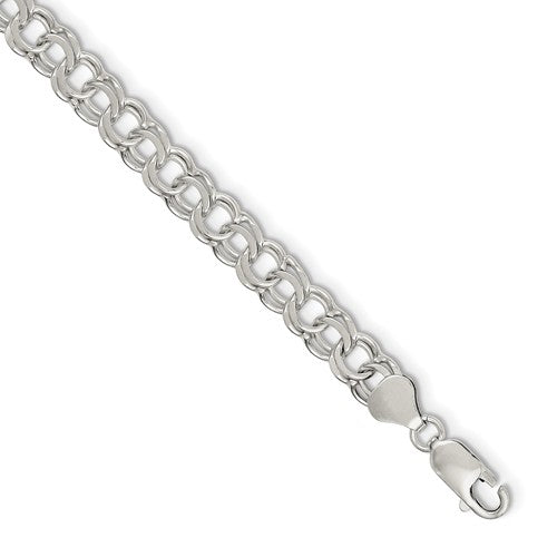 Sterling Silver Double Link Charm Bracelet