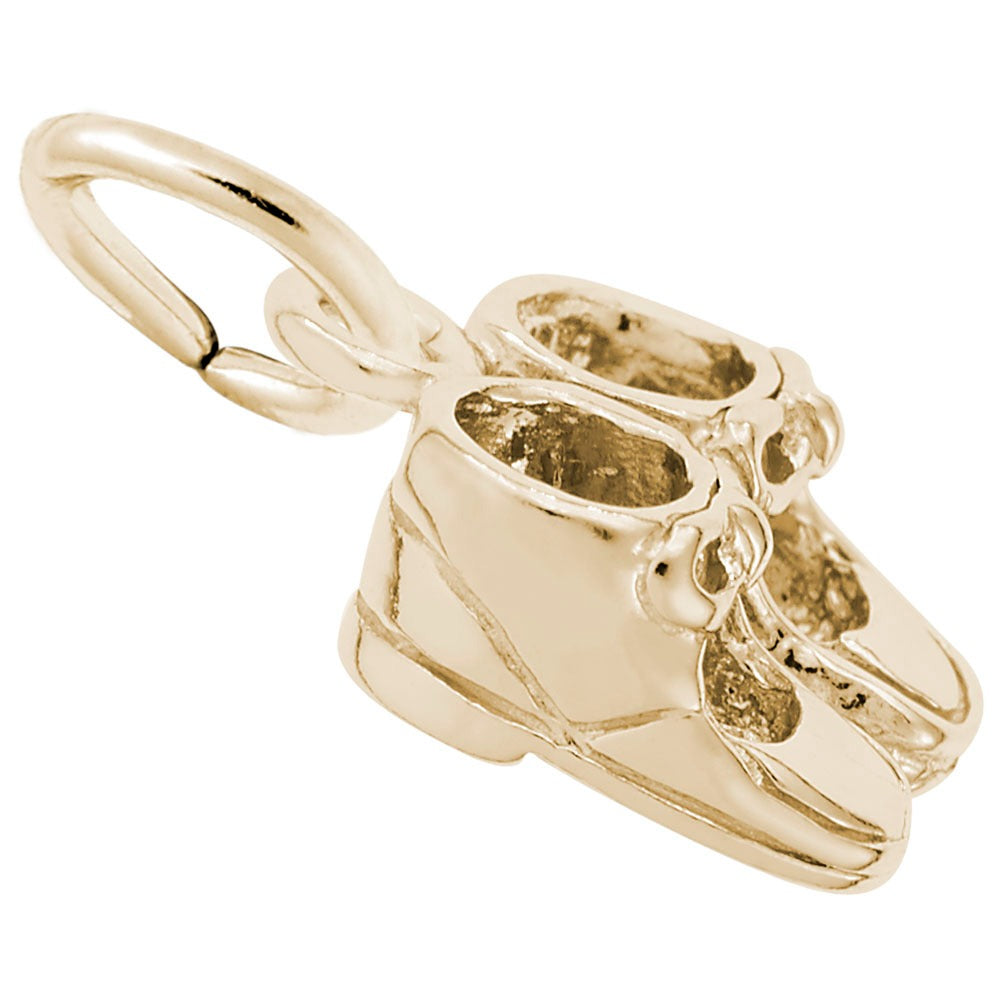 14K Yellow Gold Baby Booties Charm