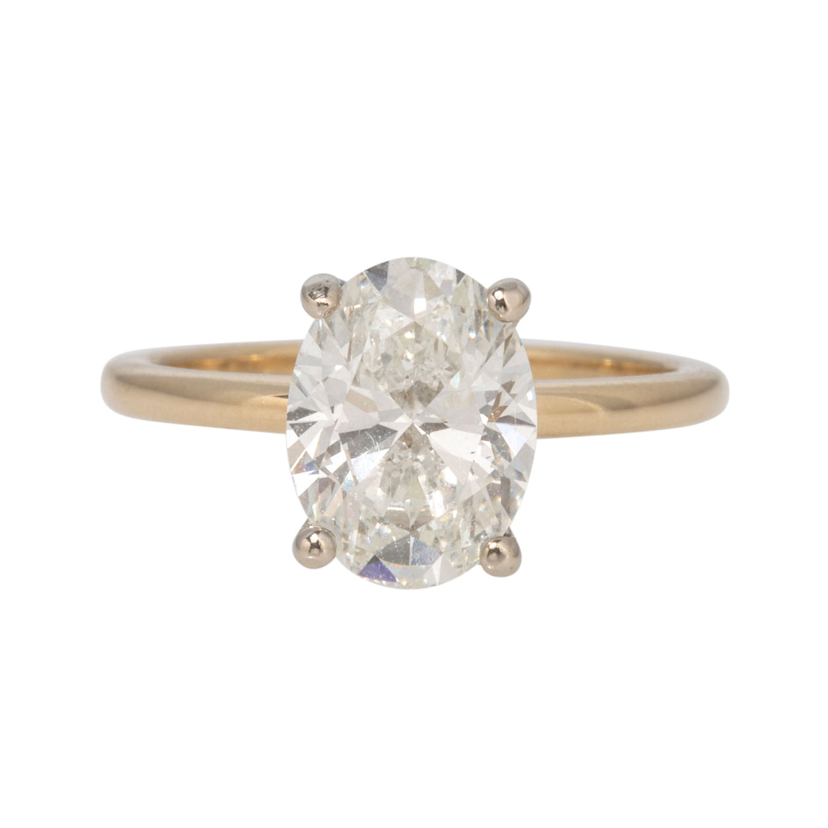2ct H SI1 Oval Diamond Solitaire 14K Gold Engagement Ring