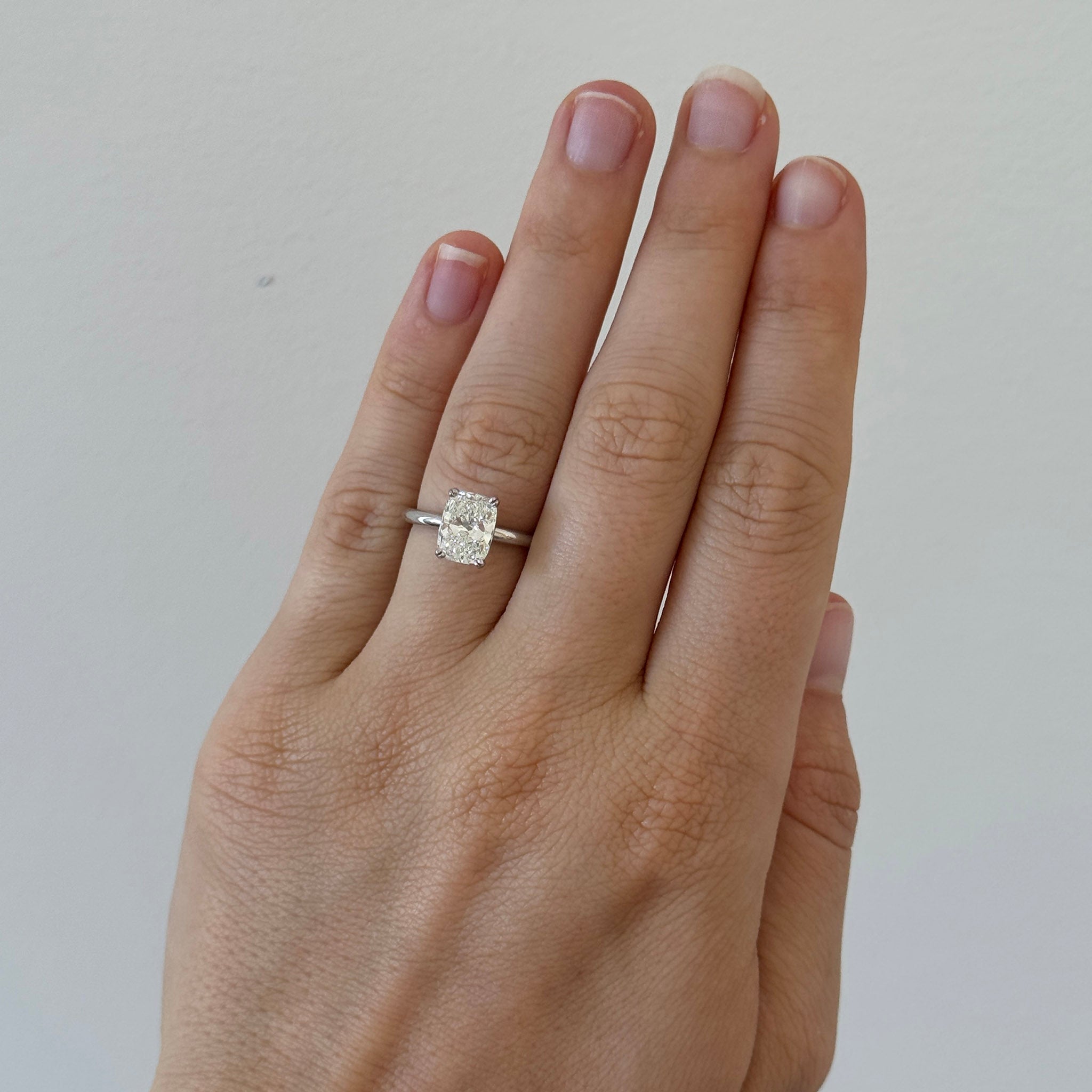 2ct I SI1 Cushion Diamond Solitaire 14K White Gold Engagement Ring