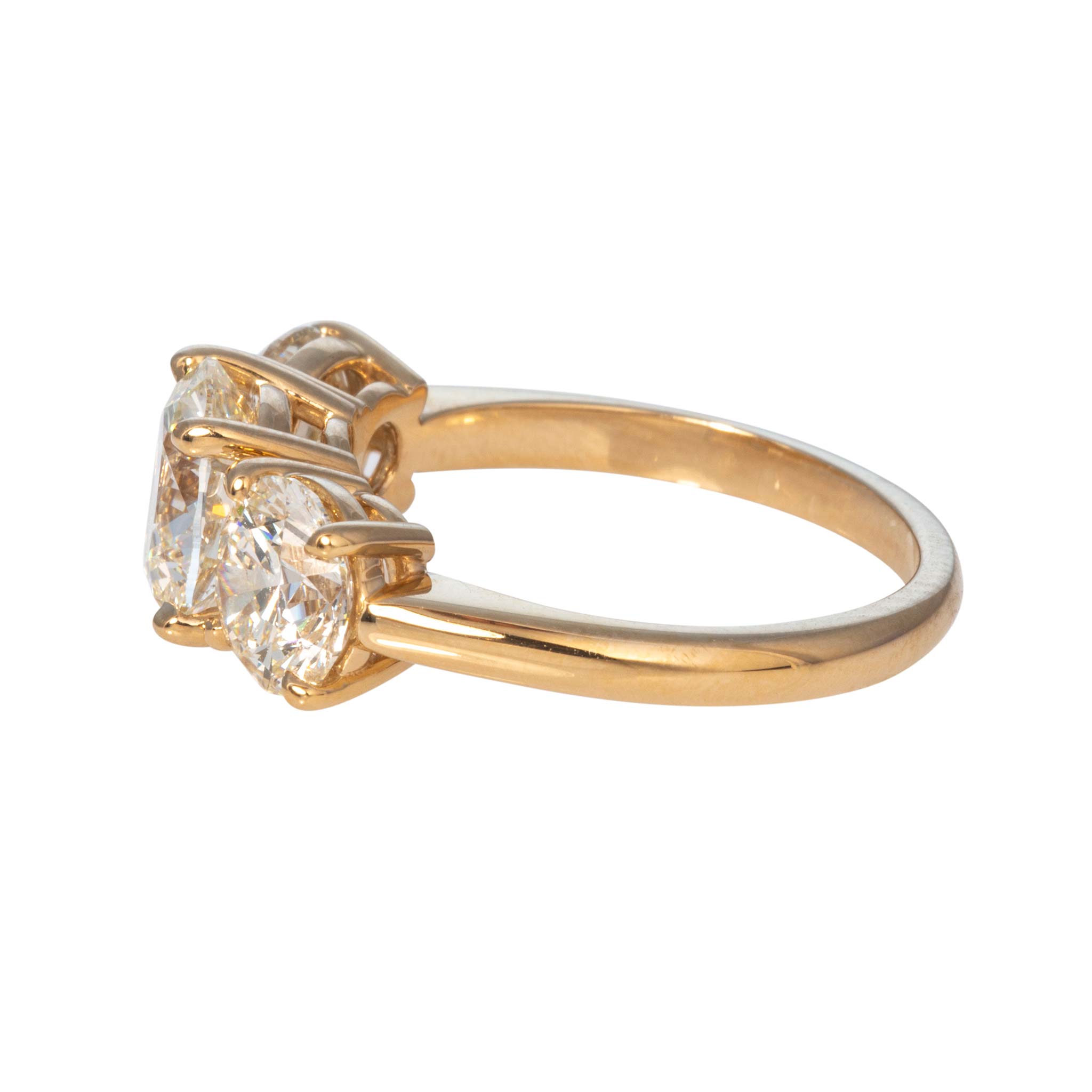2ct Center & 2ctw Side Round Brilliant Diamond Three-Stone 14K Gold Ring