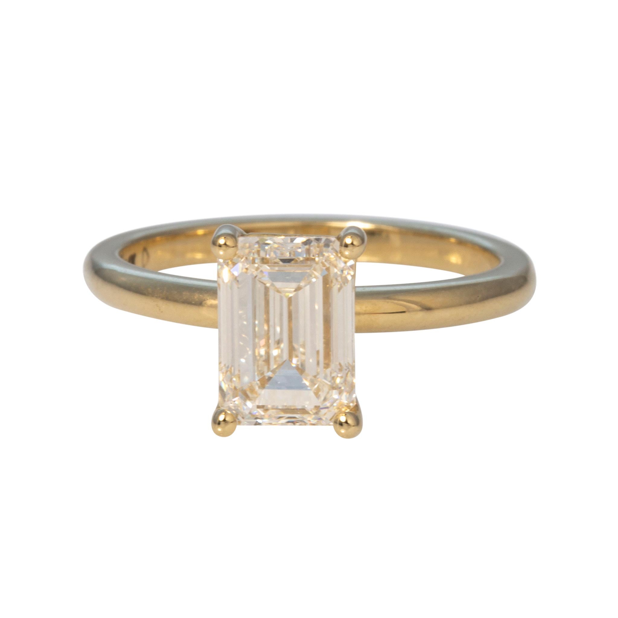 2ct I VS2 Emerald-Cut Diamond Solitaire 14K Yellow Gold Engagement Ring