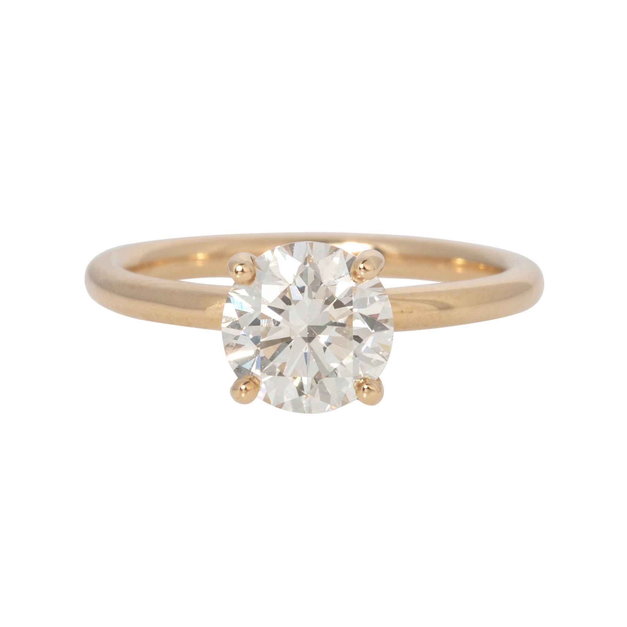 1.5ct I SI1 Round Diamond Solitaire 14K Yellow Gold Engagement Ring