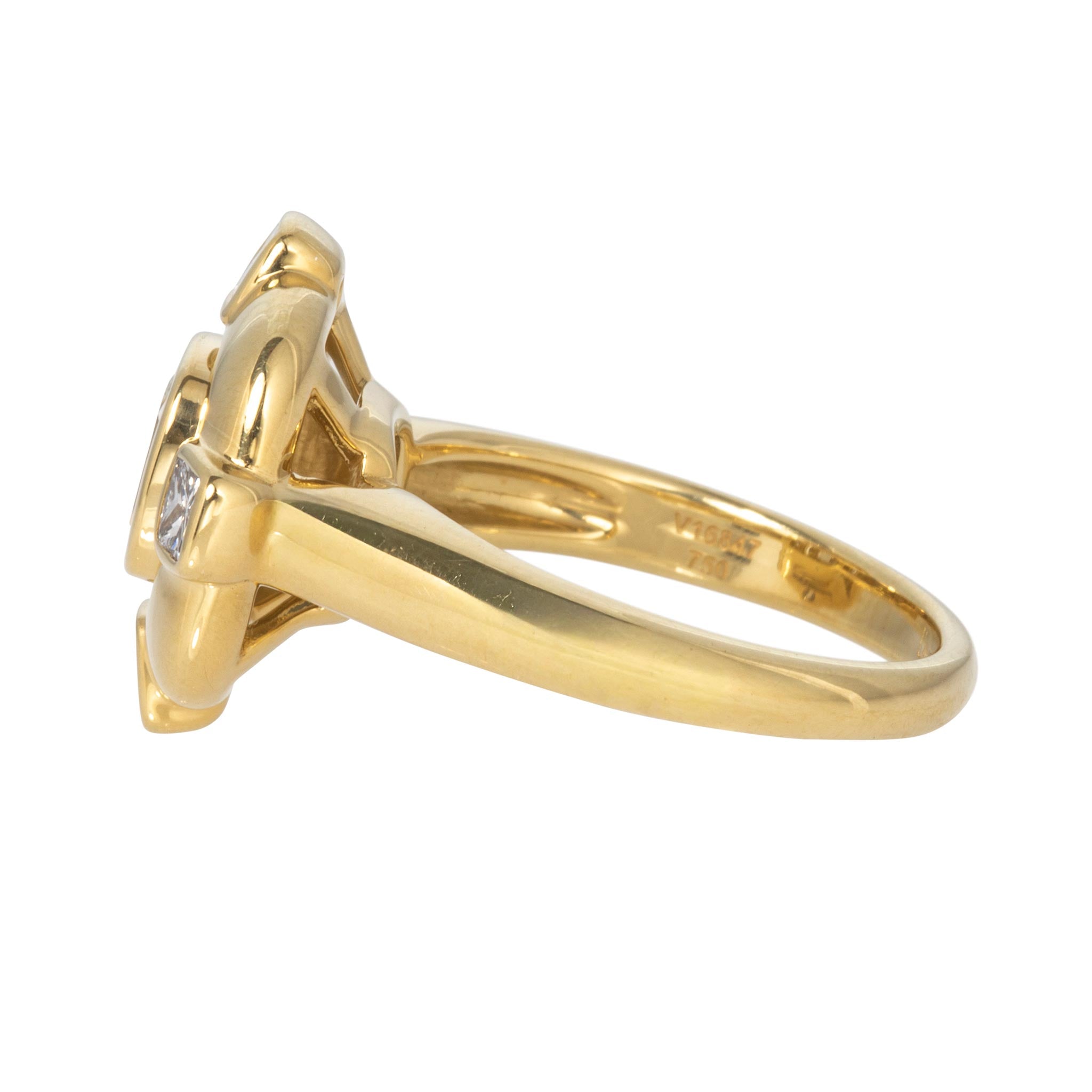 Christopher Designs 1.17ctw Crisscut & Princess Diamond Bezel Set 18K Gold Ring