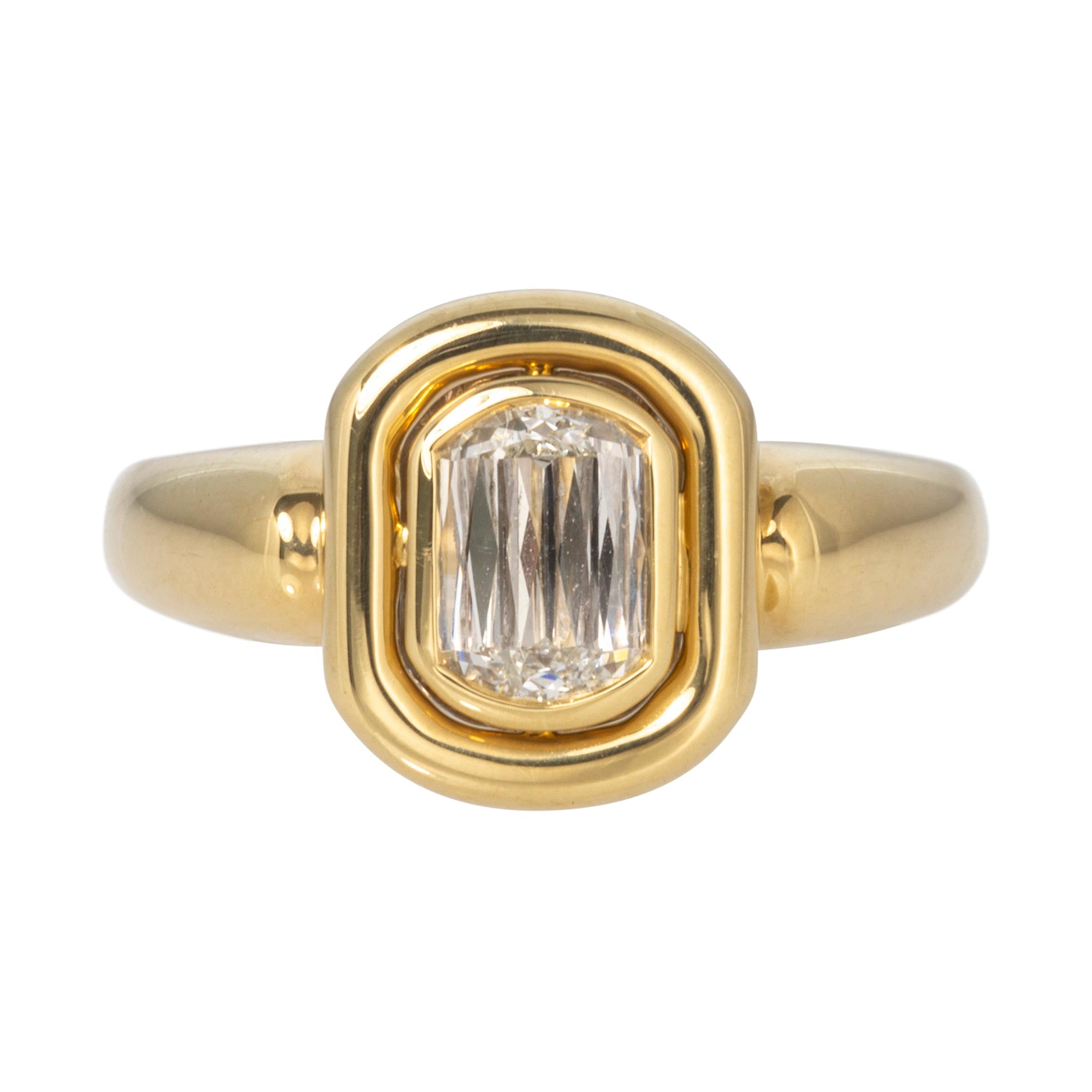 Christopher Designs .56ctw L’Amour Crisscut Diamond Double Bezel 18K Gold Ring