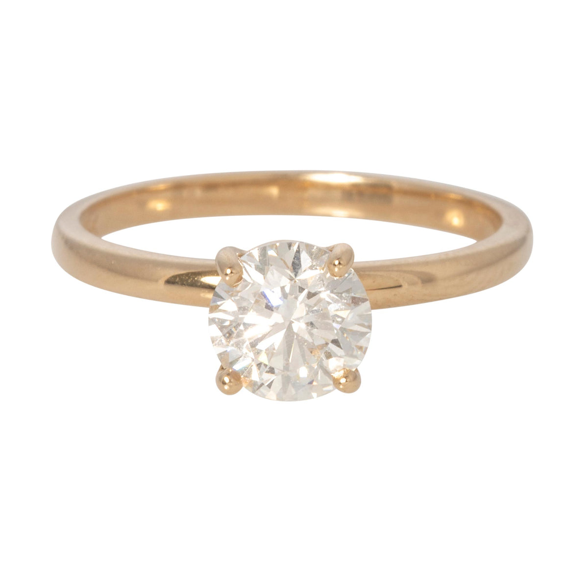 1ct I SI1 Round Diamond Solitaire 14K Yellow Gold Engagement Ring