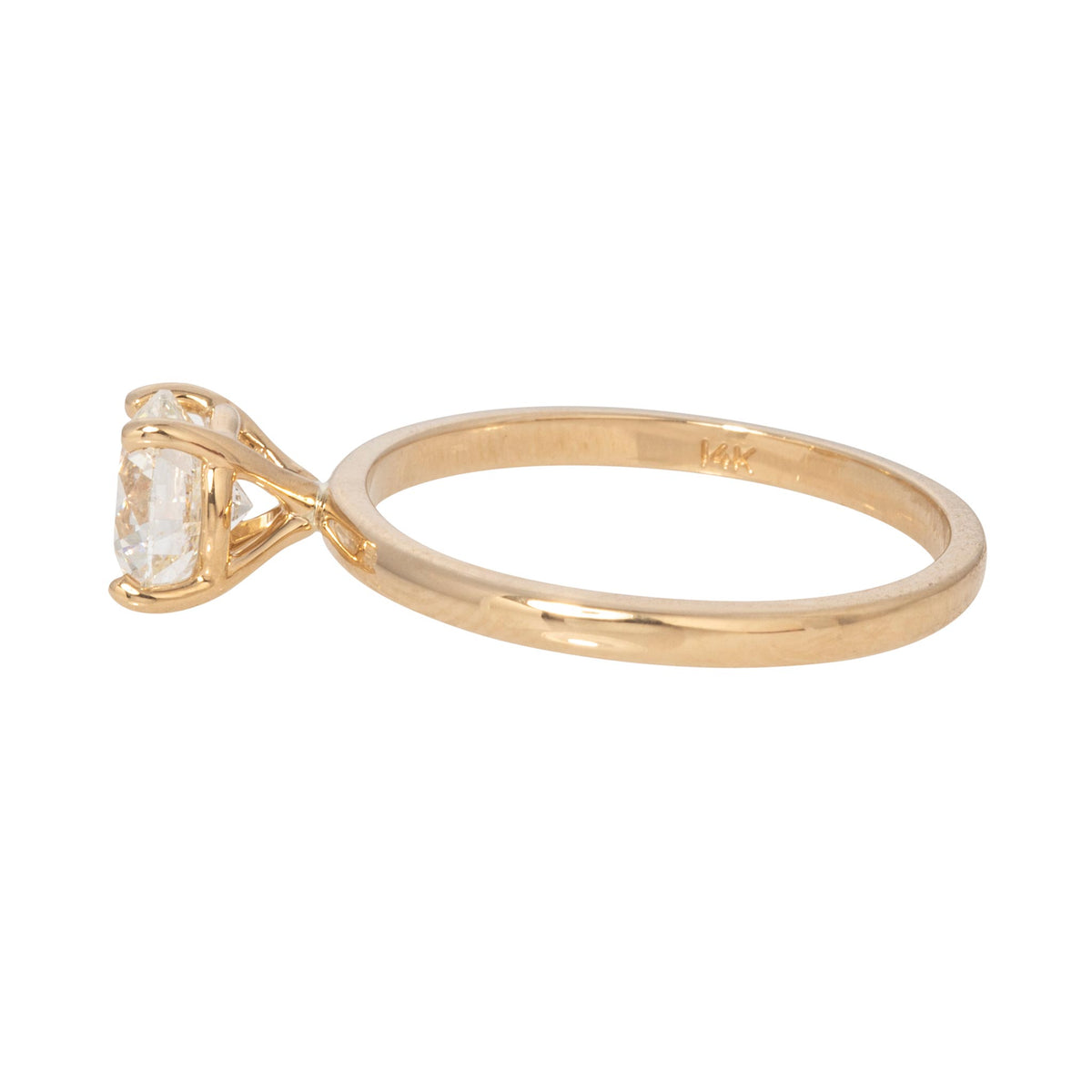 1ct I SI1 Round Diamond Solitaire 14K Yellow Gold Engagement Ring
