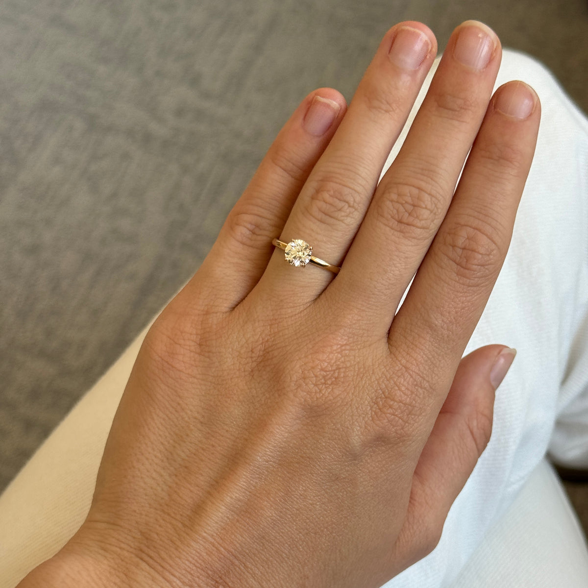 1ct I SI1 Round Diamond Solitaire 14K Yellow Gold Engagement Ring