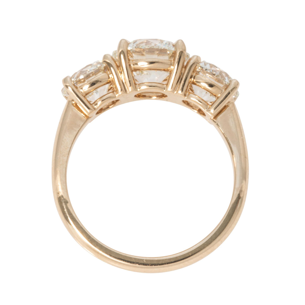2ct Center & 2ctw Side Round Brilliant Diamond Three-Stone 14K Gold Ring