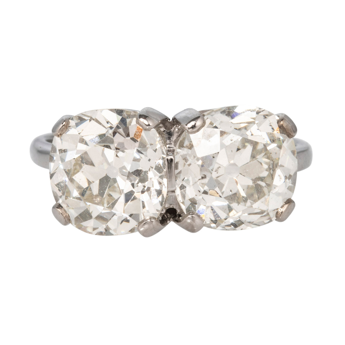 5.99ctw Old Mine Cut Diamond 2-Stone Platinum Ring
