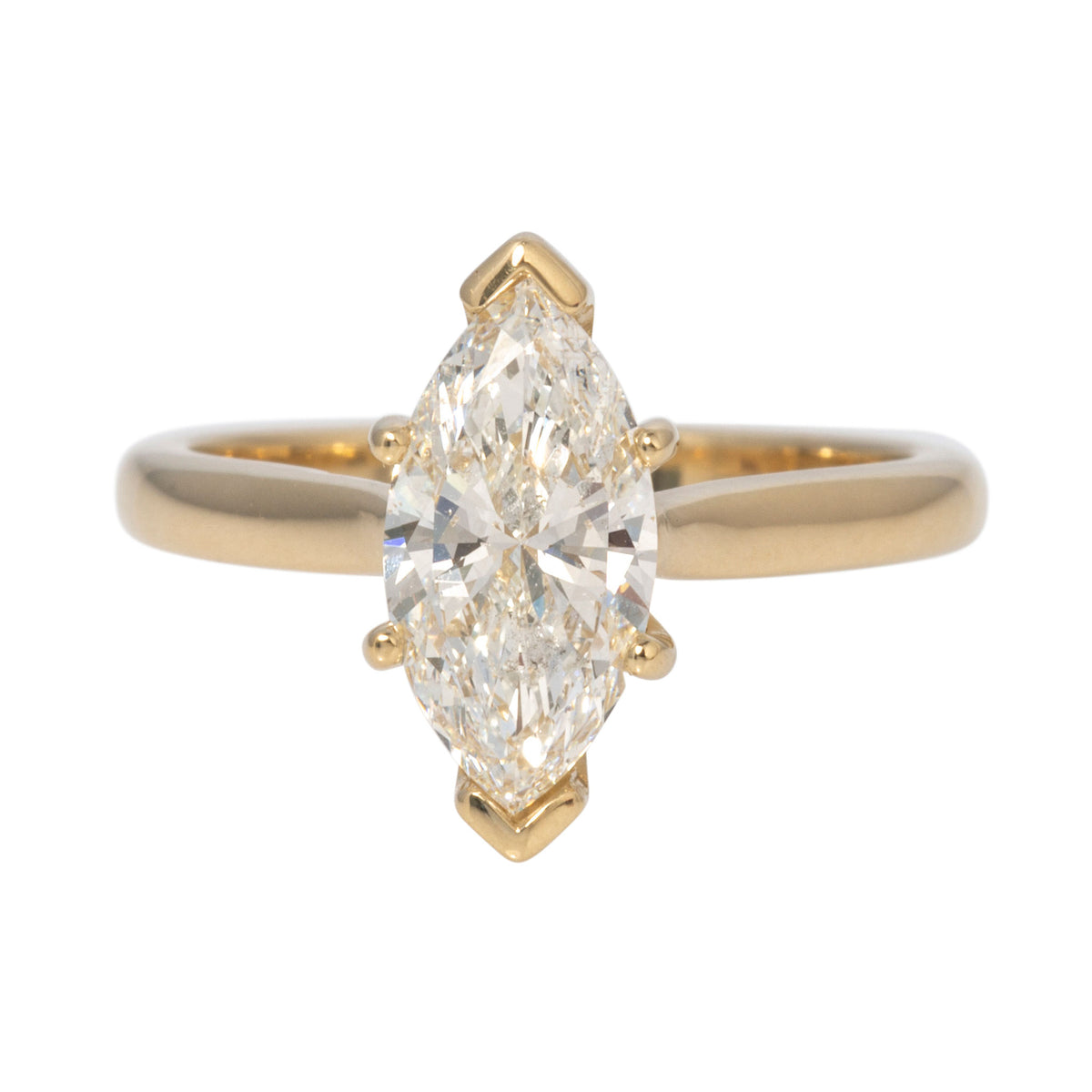 1.51ct H SI2 Marquise Diamond Solitaire 14K Yellow Gold Engagement Ring