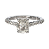 Henri Daussi 1.29ct Cushion Diamond 14K Gold Engagement Ring