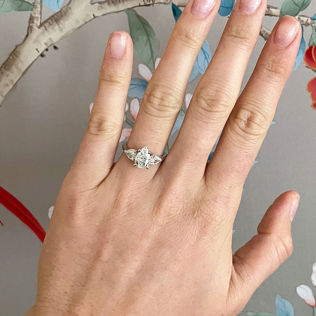 Christopher Designs L’Amour Crisscut Pear Diamond Engagement Ring