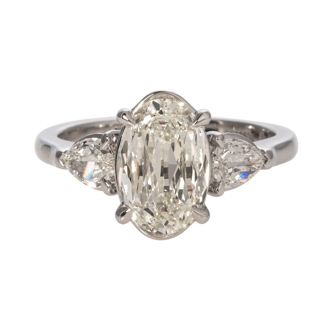 Christopher Designs L’Amour Crisscut Oval Diamond Engagement Ring