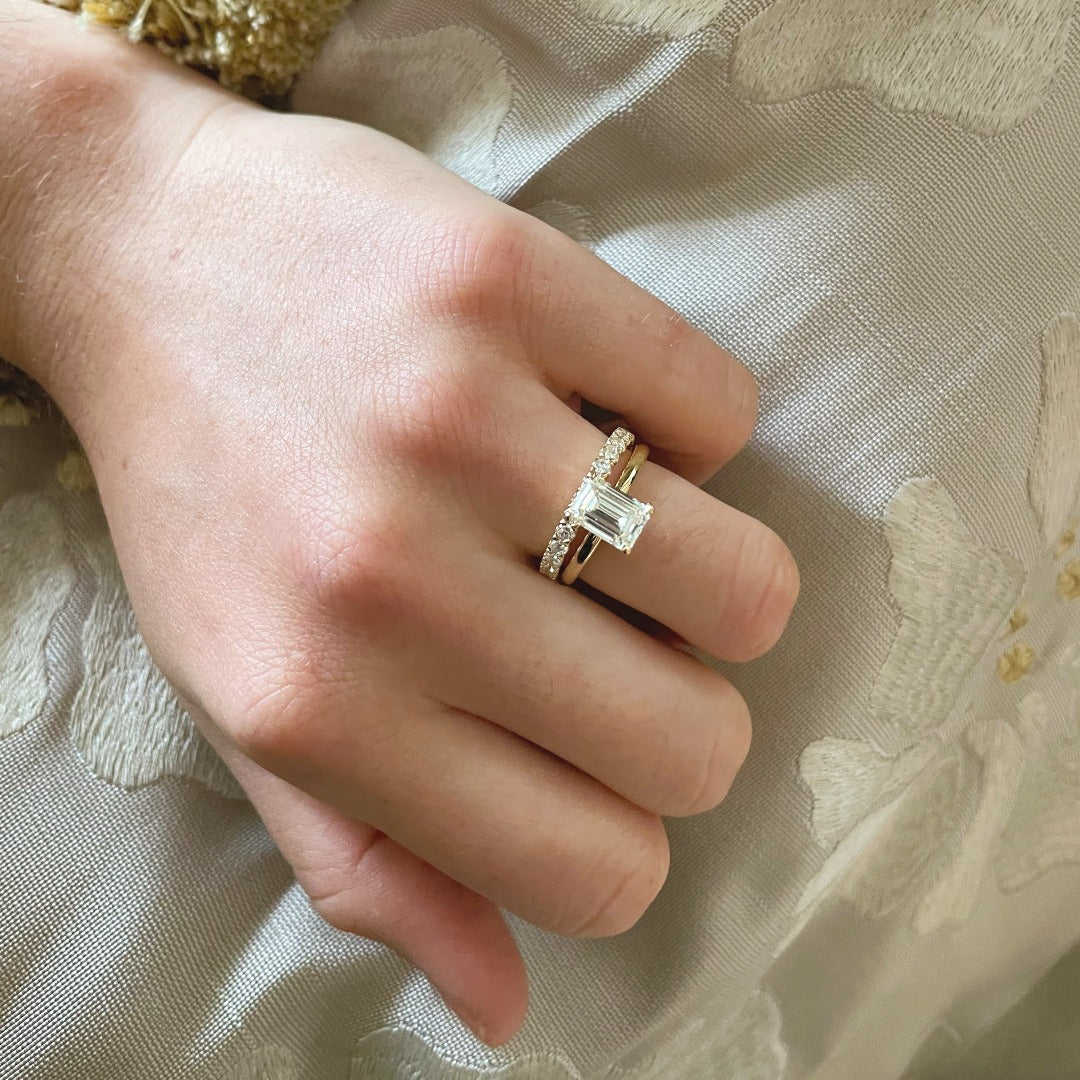 Emerald Cut Moissanite Diamond Engagement Ring - Shraddha Shree Gems