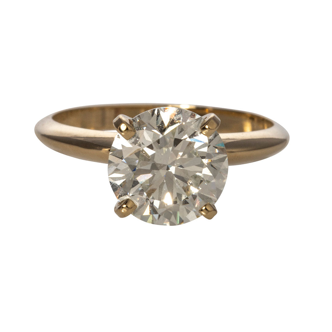 2.5ct Round Diamond Solitaire 14K Gold Engagement Ring