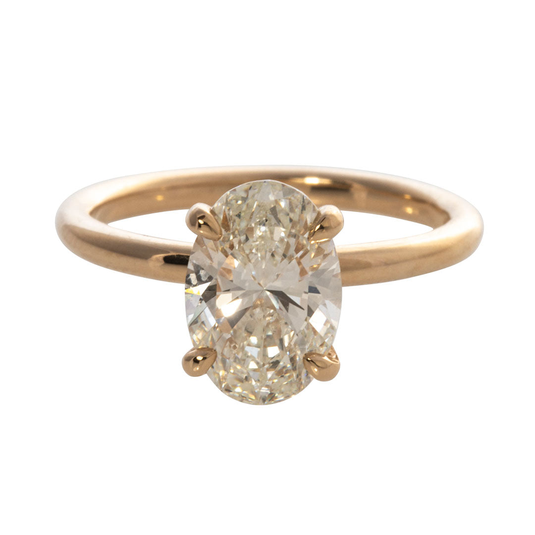 2ct Oval Diamond Solitaire 14K Yellow Gold Engagement Ring