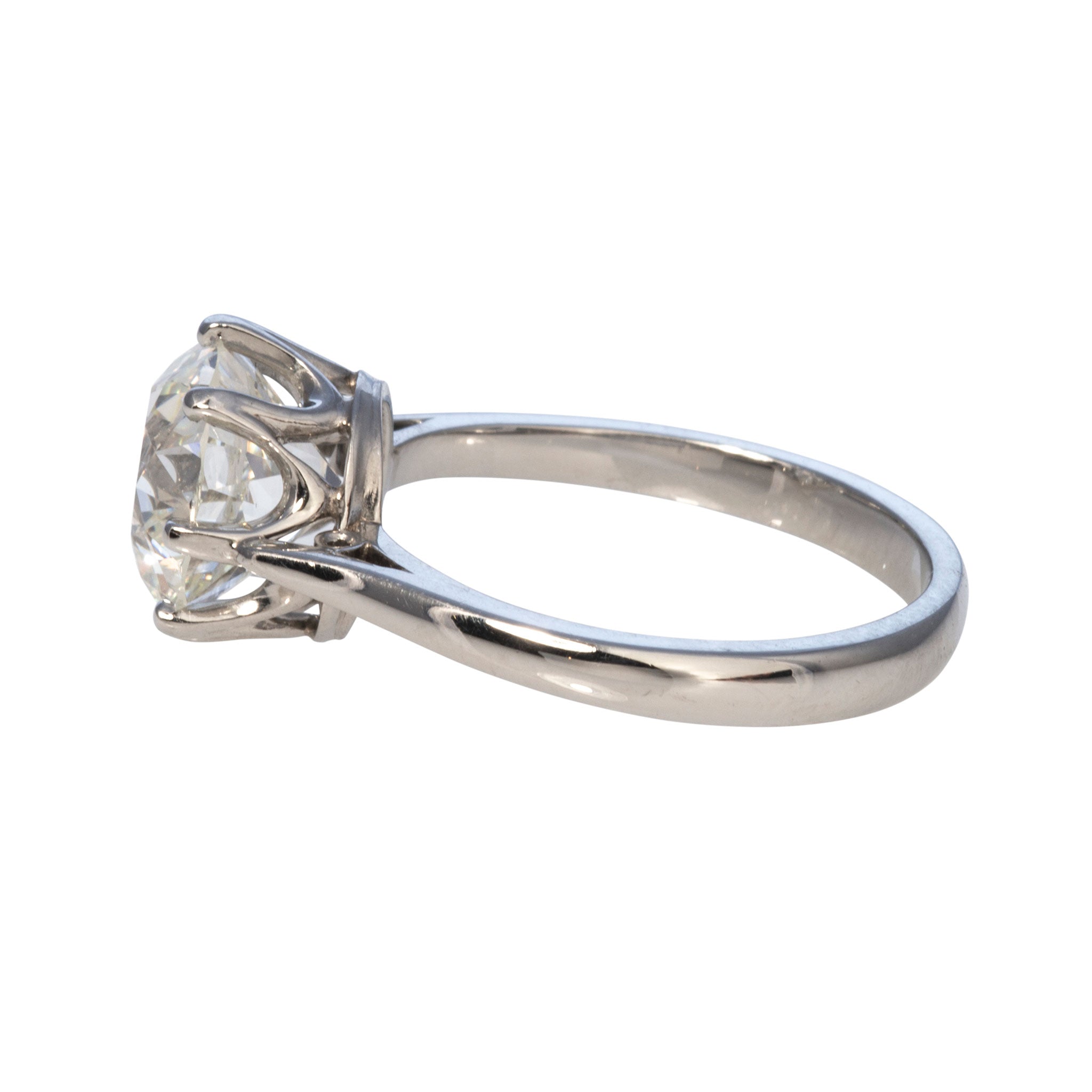 Estate 3.42ct Old European Cut Diamond Platinum Engagement Ring