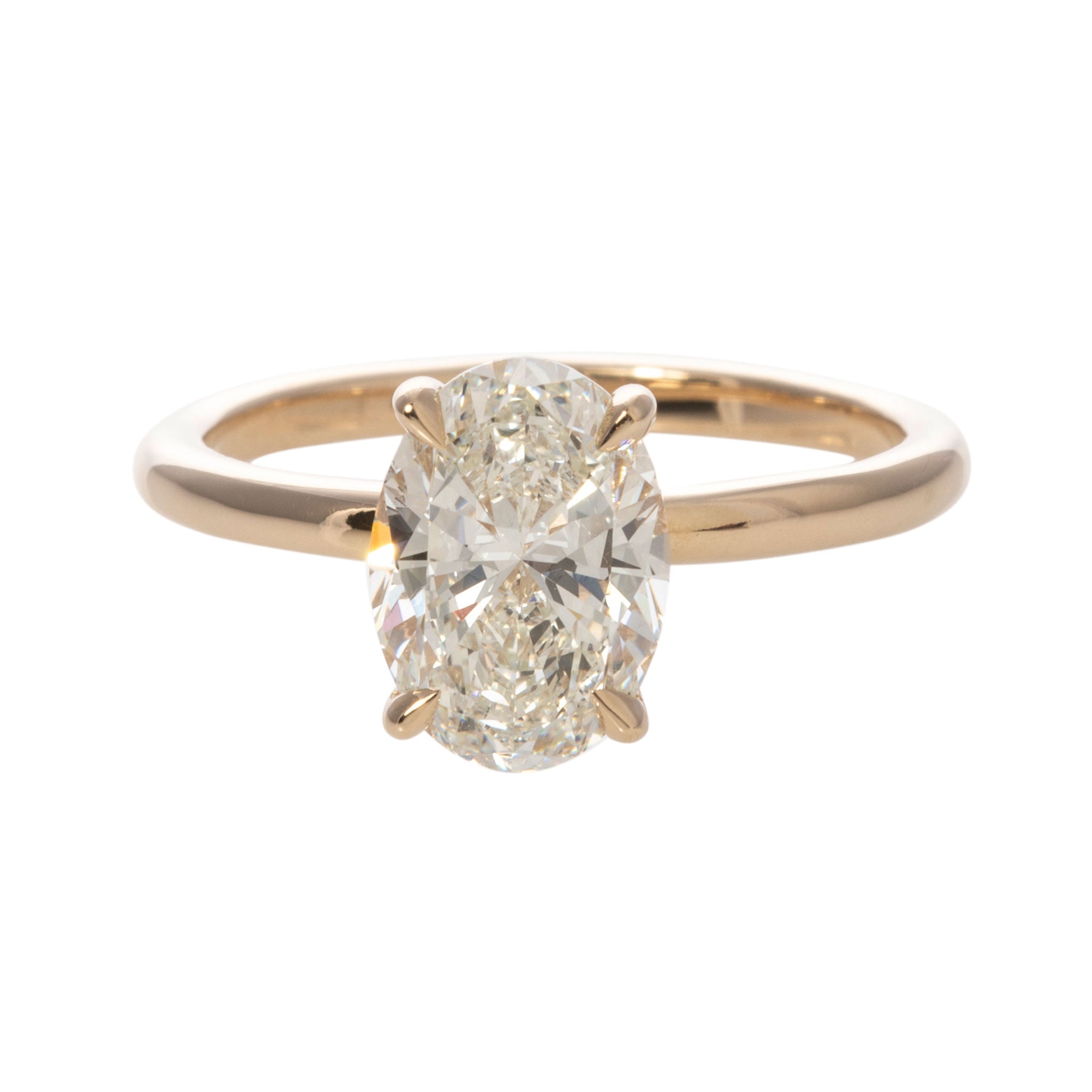 2ct Oval Diamond Solitaire 14K Yellow Gold Engagement Ring