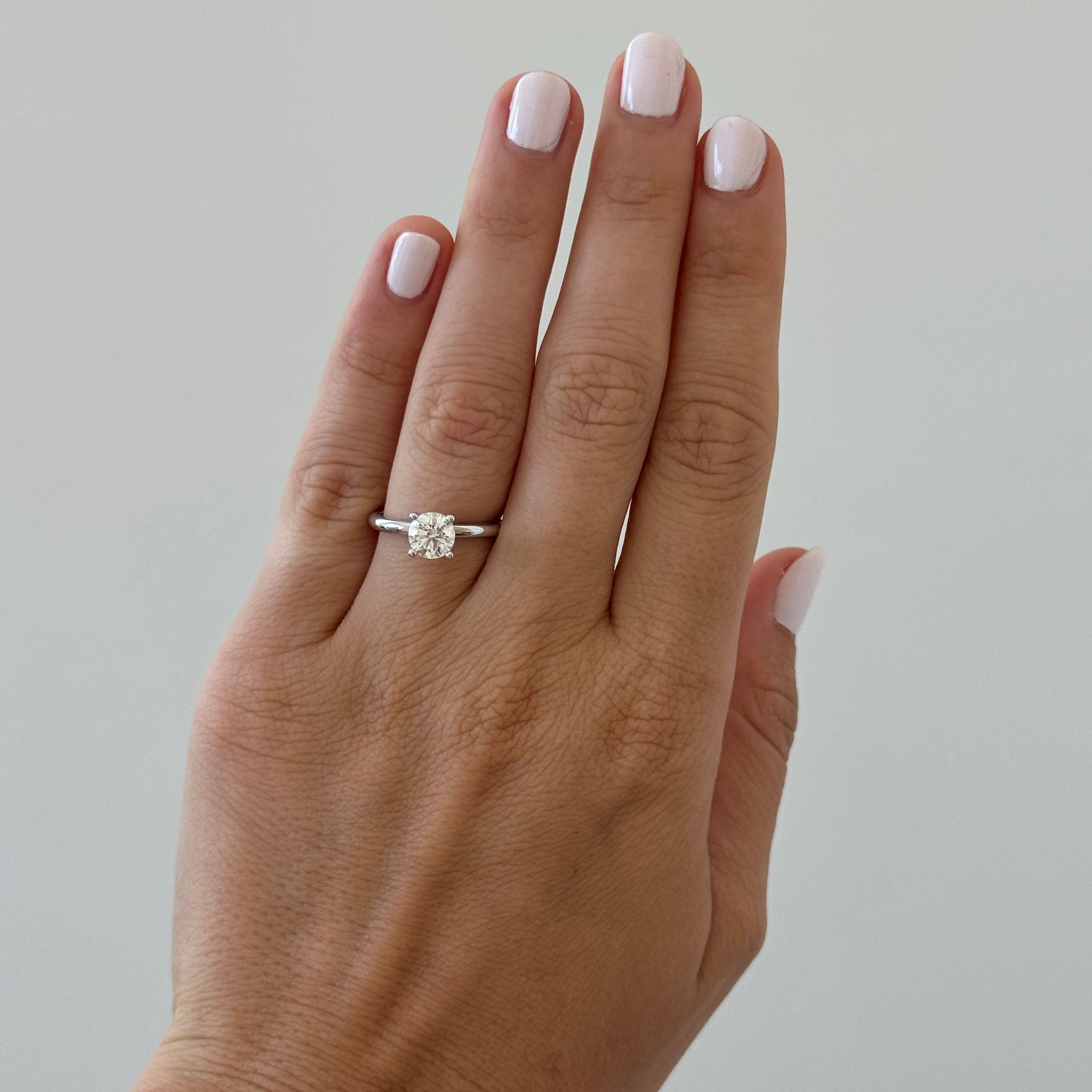 1ct I SI1 Round Diamond Solitaire 14K White Gold Engagement Ring