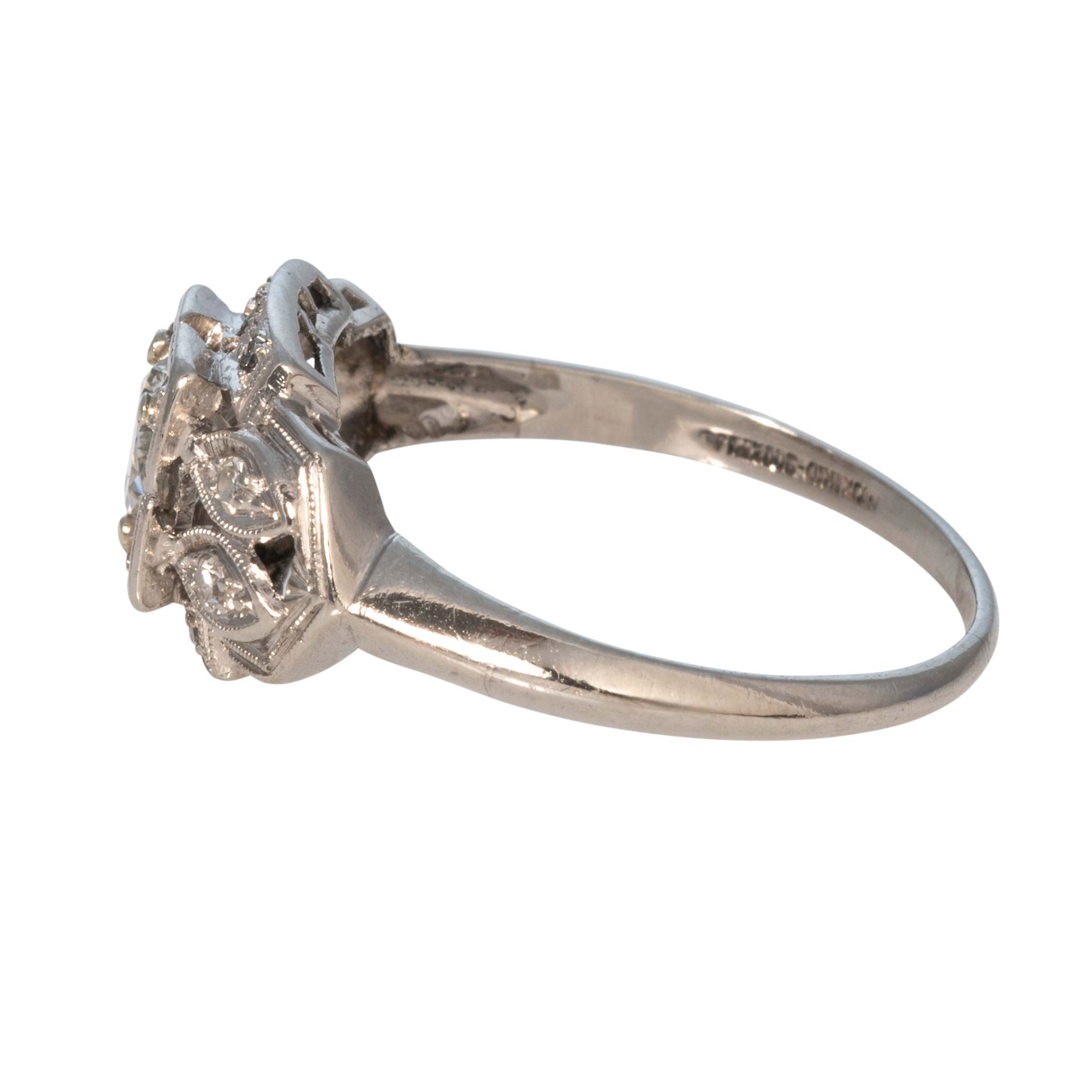 Edwardian Style .62ctw Diamond Platinum Ring
