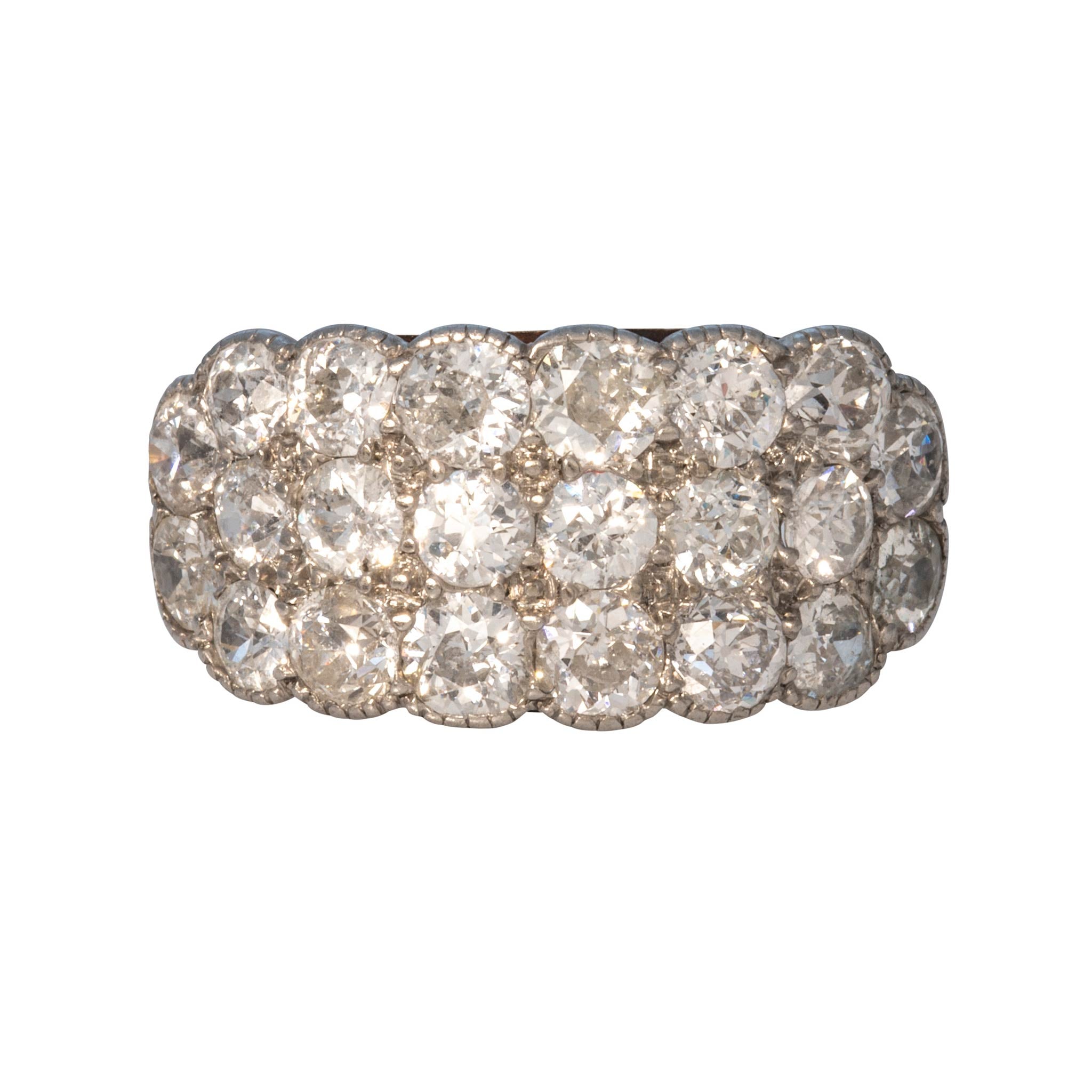 Victorian 3.25ctw Diamond Cluster 14K Gold Ring