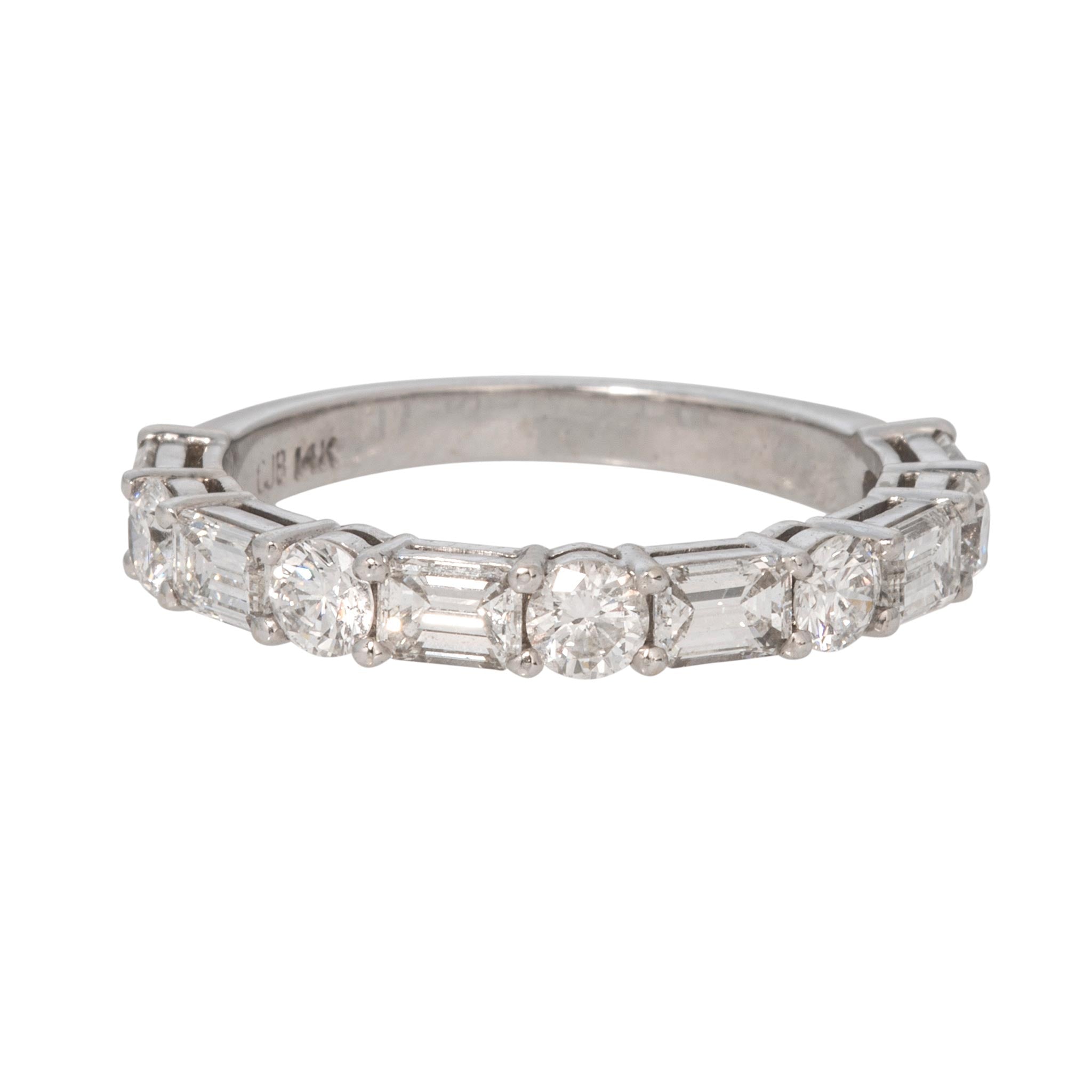 Estate 1.73ctw Diamond 14K White Gold 3/4 Band