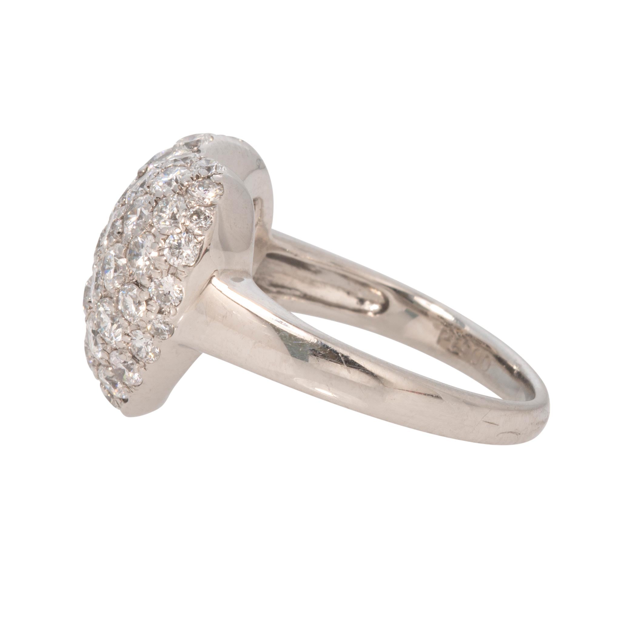 Estate 2.26ctw Diamond Pavé Platinum Heart Ring