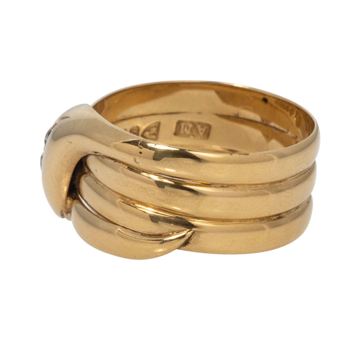 Victorian Diamond 9K Yellow Gold Snake Ring