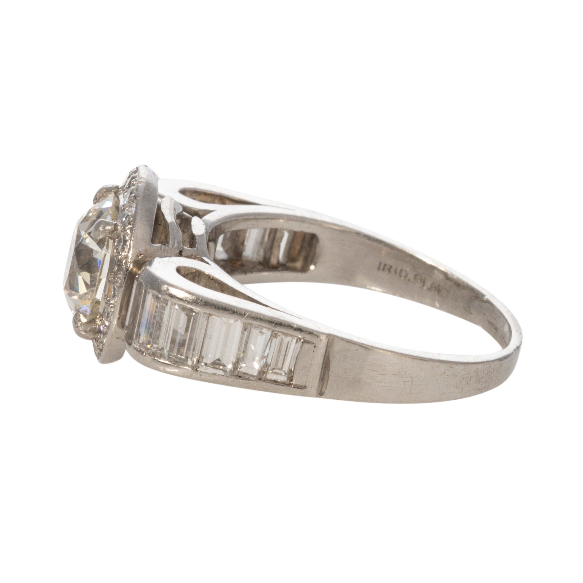 Art Deco 1.68ct Old European Cut Diamond Platinum Ring