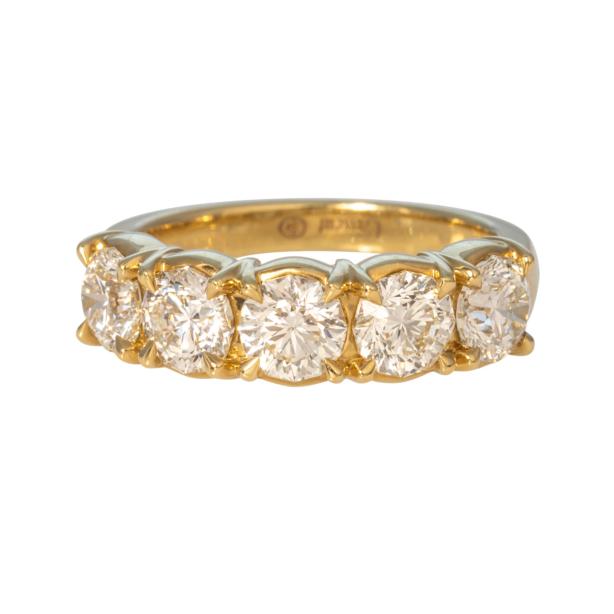 2.55ctw L’Amour Crisscut Diamond 5-Stone 18K Gold Band