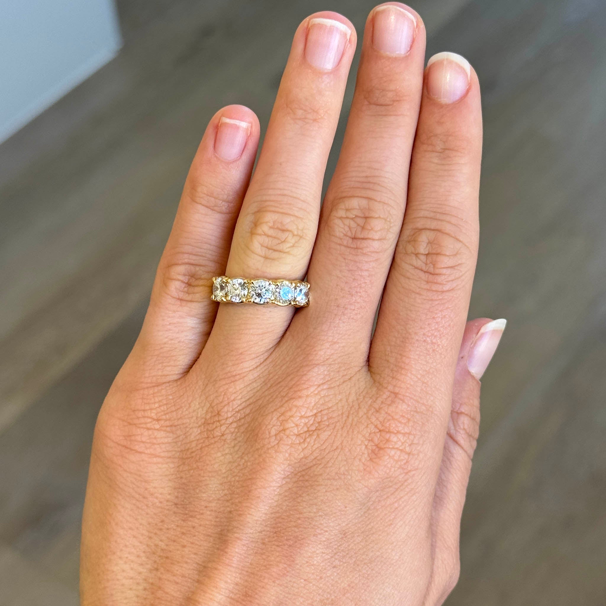 2.55ctw L’Amour Crisscut Diamond 5-Stone 18K Gold Band