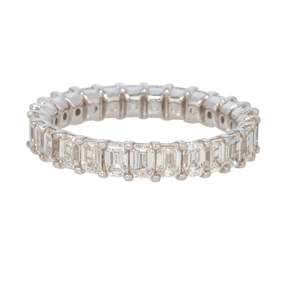 2.87ctw Emerald-Cut Diamond 18K White Gold Eternity Band