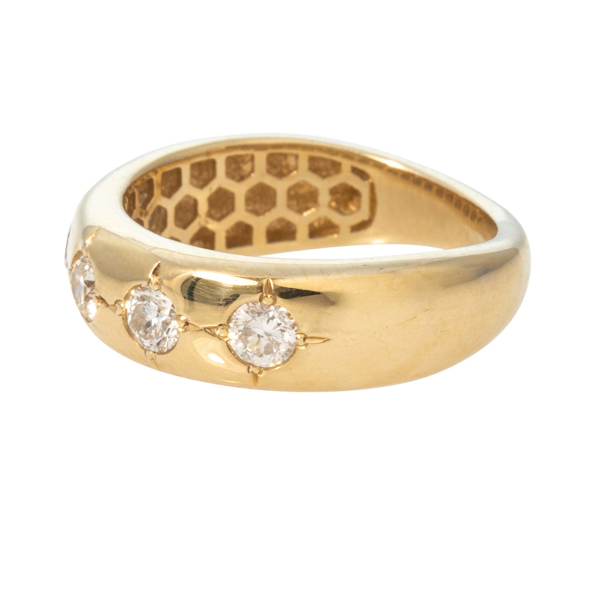 Diamond Five-Stone Gypsy Set 14K Yellow Gold Band