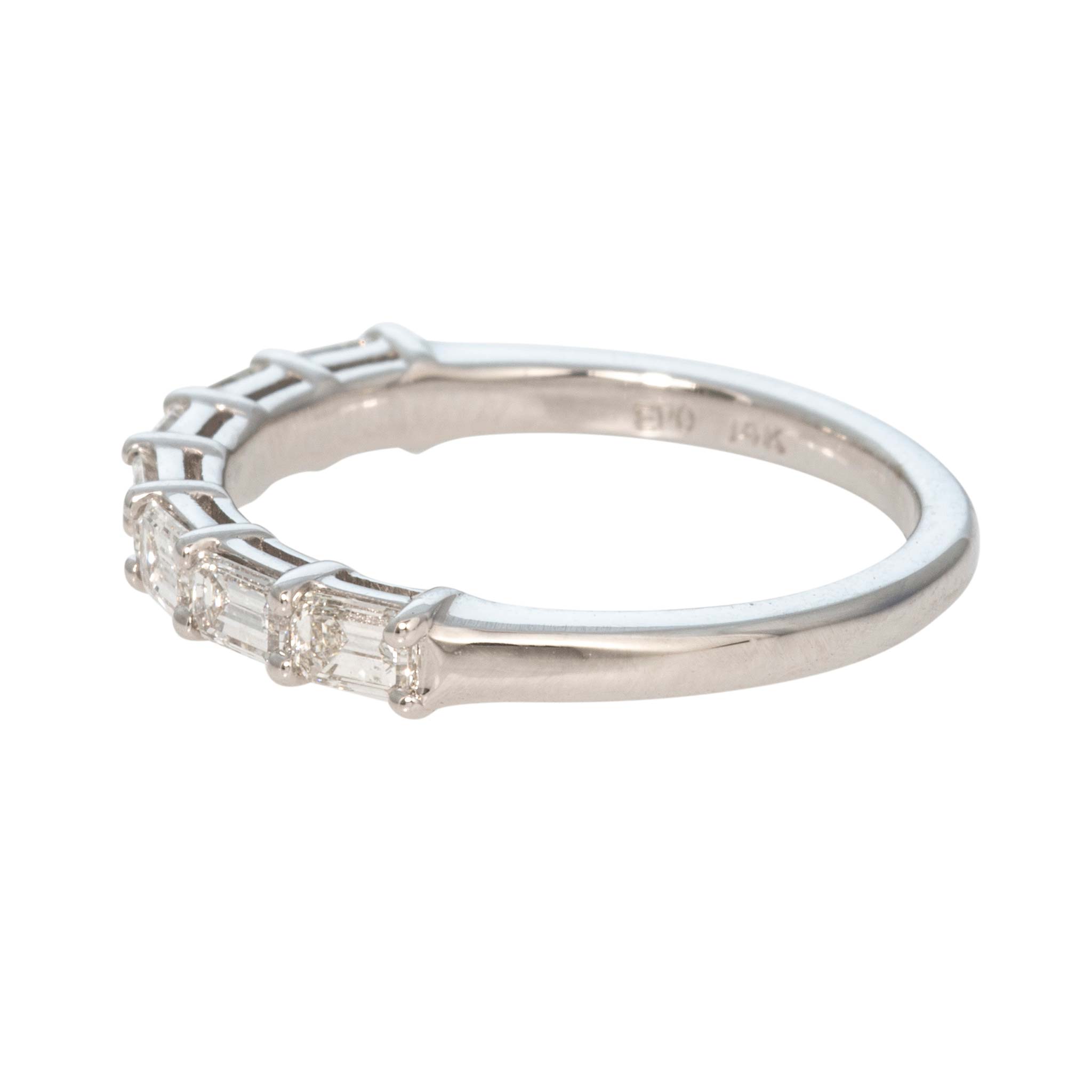.74ctw Emerald-Cut Diamond 14K White Gold Halfway Band
