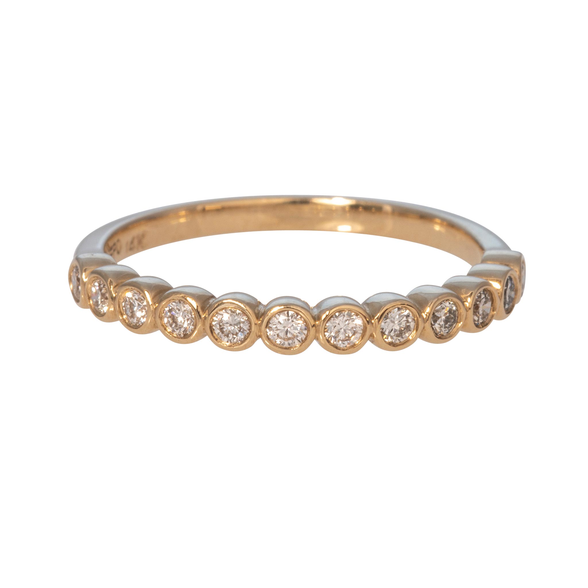 .26ctw Diamond Bezel Set Halfway 14K Yellow Gold Band