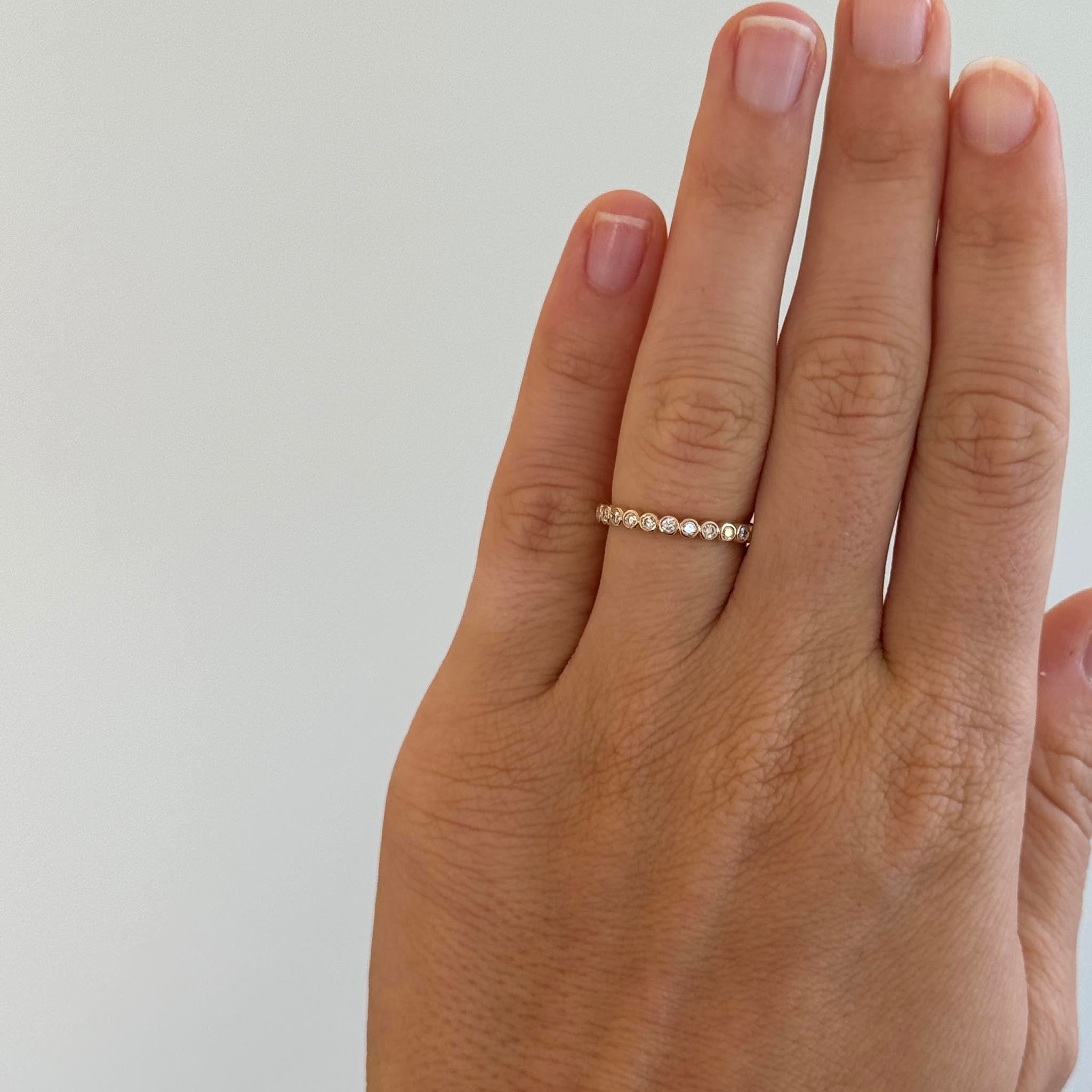 .26ctw Diamond Bezel Set Halfway 14K Yellow Gold Band