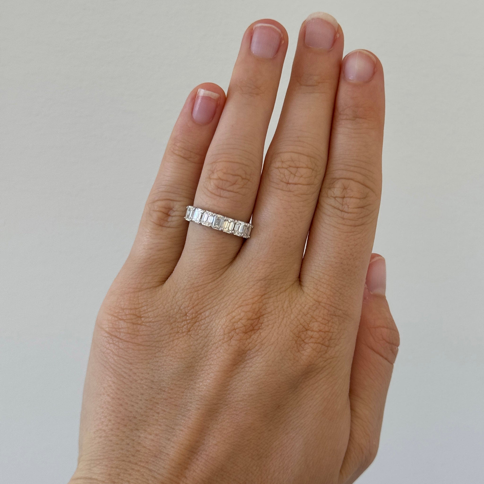 1.85ctw Emerald-Cut Diamond Halfway 18K White Gold Band